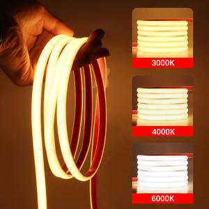 Warm White Color Cob LED <b>Strip</b> Light Strings 12V/24V 480LEDs/m 5mm <b>PVC</b> IP20/65/67 Indoor/Outdoor Use - Product Image 4