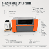 Machine de découpe laser mixte fermée, sources laser double fibre 1200W et CO2 130W pour métaux et non-métaux, une machine pour tout faire