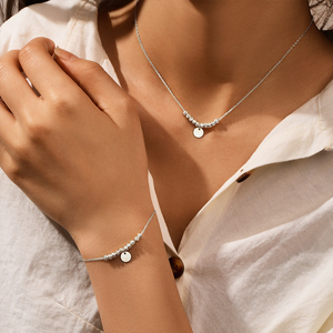 Bracelets à breloques CANNER en argent sterling S925 plaqué or jaune 18 carats pour femmes, avec disques ronds en zircon cubique à coupe scintillante et perles - Product Image 4