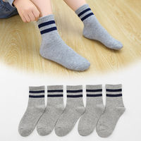 OEM Chaussettes Scolaires pour Enfants Filles Rayées Noires et Blanches en Coton pour l'École