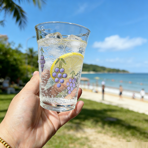 Tasse en verre borosilicate haute résistance à la chaleur, motif floral 3D coloré, <span class=keywords><strong>pour</strong></span> thé, jus, <span class=keywords><strong>lait</strong></span>, café, cadeau - Product Image 1