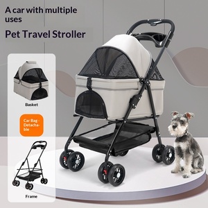 <span class=keywords><strong>Poussette</strong></span> pliable légère et portable pour animaux de compagnie, chiens, chats, petits animaux, usage professionnel, avec un seul bouton, pour les voyages <span class=keywords><strong>en</strong></span> plein air - Product Image 1