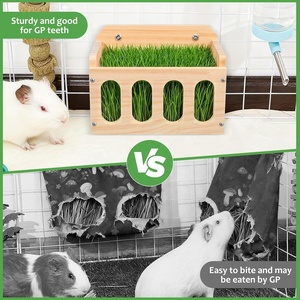 Comedero de Heno para Conejos, Comedero Colgante de Madera de Gran Volumen y Menos Desperdicio para Conejillos de Indias, Conejos, Chinchillas y Animales Pequeños - Product Image 5