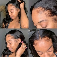 Perruque Lace Front Transparente 13x4 en Cheveux Synthétiques avec Fil Haute Température, Sans Colle, Résistante à la Chaleur, Ligne de Cheveux Naturelle