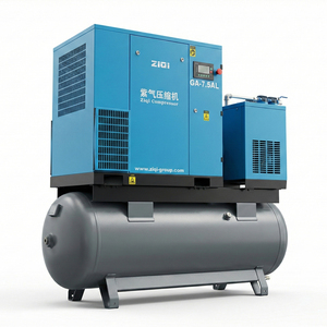 Compresseur à vis combiné 10 CV 7,5 kW 25-40 CFM avec sécheur d'air - Product Image 1
