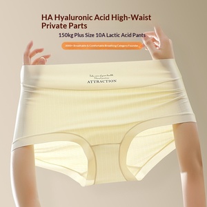 Slip a triangolo da <span class=keywords><strong>donna</strong></span> a vita alta, traspiranti, sottili, con ricamo e design traforato, taglie forti, in poli-lattato antibatterico - Product Image 1