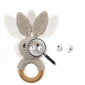Sonajero de Animales Tejido a Mano para Bebés, Muñeco de Dibujos Animados Tejido a Crochet, Juguete Calmante y Masticable para Bebés - Product Image 2