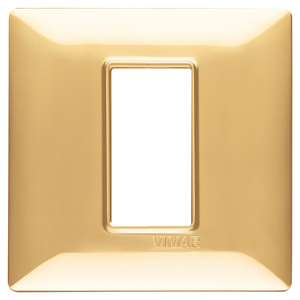 Vimar Wall <b>Switch</b> Plate Shiny Gold 1 Gang 13x8cm - Product Image 1