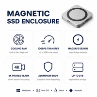 Carcasa Externa MagSafe SSD M.2 NVMe de 10 Gbps y 2 TB con PD de 100 W, Tipo C, Refrigeración por Ventilador, Almacenamiento para iPhone, Venta al por Mayor
