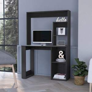 DB Carroll Simple Design Wooden <b>Computer</b> <b>Desk</b> with Hutch and Storage <b>Shelves</b> Featuring Drawer for Hotel or Home Office Use - Product Image 1