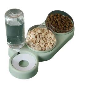Bergaya 500ml Set ketel tiga mangkuk hewan peliharaan Anti marah otomatis isi ulang air kucing anjing mangkuk suplemen - Product Image 1