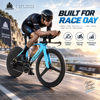 Vélo de triathlon professionnel T800 en fibre de carbone, vélo de course aérodynamique sans fil 2x12 vitesses avec freins à disque et roues en carbone