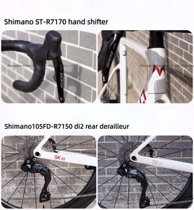 จักรยานเสือหมอบ SPEEDKING คาร์บอนทั้งคัน ชุดขับเคลื่อนอิเล็กทรอนิกส์ SHIMANO 105 Di2 R7170 24 สปีด เบรคไฮดรอลิกดิสก์ ล้อคาร์บอน สำหรับการแข่งขัน - Product Image 6