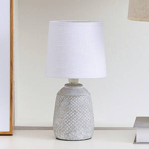 होटल एलईडी इनडोर प्रकाश रात्रिस्तंभ दीपक ग्रे सिरेमिक कार्यालय बेडसाइड टेबल लैंप में स्टॉक - Product Image 2