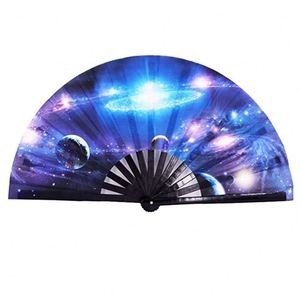New Arrival Large Rave Bamboo Wedding Folding Hand Fan Wholesale Advertising Custom Printed Fans - Product Image 2