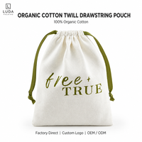 Sacs à cordon en toile de coton OEM personnalisés en gros, pochette cadeau écologique pour l'emballage de cosmétiques et de soins de la peau
