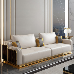कस्टम लाइट लक्जरी सेक्शनल सोफा आधुनिक अपार्टमेंट मॉल लिविंग रूम फर्नीचर - Product Image 3