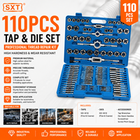 Jeu de tarauds et filières métriques 12/20/24/32/40/45/60/110 pièces avec coffret métallique ou plastique pour taraudsage et filetage extérieur et intérieur