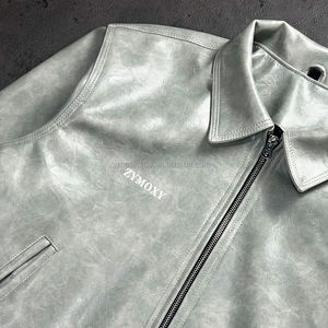 Chaquetas de Cuero Personalizadas Estilo Vintage para Hombre, Chaqueta Corta con Cierre, Estilo Casual, Chaquetas de Cuero PU de Alta Calidad, Fabricante - Product Image 4