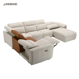 Sofá Seccional de Lujo en Forma de U, 7 Plazas, Tapizado en Tela, Reclinable Eléctrico, para Sala de Estar/Apartamento, Modelo GA600AR, Esquinero Grande - Product Image 2