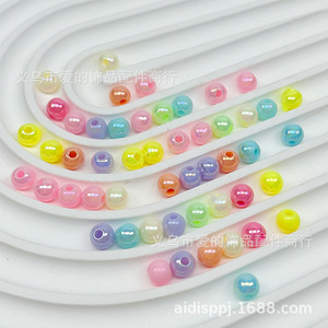 Acrylic Round <b>Beads</b> 6/8mm Mixed Colors AB Finish For Jewelry Making DIY Handmade Craft Supplies Yiwu Origin - Product Image 2