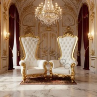 Chaise Trône Nouveau Design Chaise Trône Royale Roi & Reine Argentée Bjflamingo Luxe