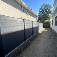 Clôture de jardin décorative moderne en WPC, clôture en composite bois-plastique, poteau en aluminium, imperméable, installation DIY, cour arrière