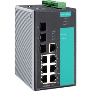 Switch Gestionado Moxa EDS-510A-3SFP de 8 Puertos, 3 SFP, Gigabit Ethernet, Montaje en Riel DIN, Switch Industrial - Product Image 1
