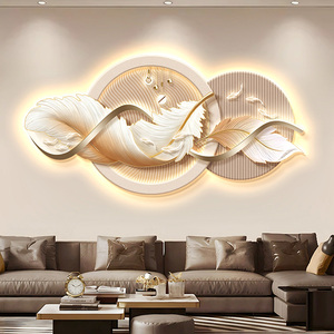 Phong cách hiện đại vẫn còn sống treo tường nghệ thuật bức tranh lông đồng hồ thiết kế ánh sáng vải giấy phòng khách trang trí vải - Product Image 2