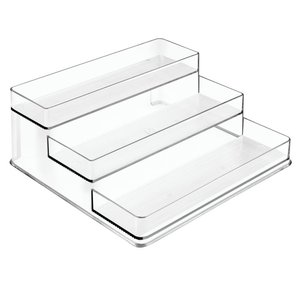Acrylic Clear 3 Tier Ladder Seasoning Rack Spice Pantry Step Shelf Organizer Cabinet Holder Household Kitchen Storage Rack