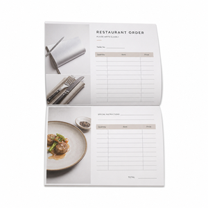 สมุดสั่งอาหารแบบไม่มีกระดาษคาร์บอนสำหรับร้านอาหาร <span class=keywords><strong>ค</strong></span>าเฟ่ และธุรกิจบริการ พร้อมพิมพ์โลโก้แบรนด์ - Product Image 1