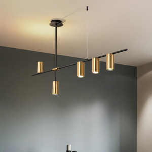 Nordic hanging Brass Golden light tubo lineare lampada a sospensione <span class=keywords><strong>Bar</strong></span> sala da pranzo decorazione di lusso cucina lampadario a sospensione - Product Image 3