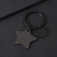 Porte-clés personnalisable Ywyougang en acier inoxydable, étoile et rond, double breloque vierge pour cadeau personnalisé