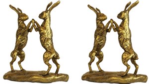 Resin Fighting <strong>Hares</strong> for Garden <strong>House</strong> Decoration - Product Image 2