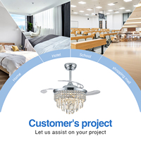 Ventilador de Techo con Aspas de Cristal de 52 Pulgadas para Dormitorios Grandes y Comedores
