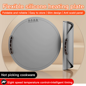 Bandeja de calentamiento eléctrico de silicona con calefacción, alfombrilla para calentar alimentos, platos calientes enrollables para Buffet, almohadilla térmica para fiestas, viajes en casa - Product Image 2