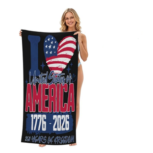 Serviette de plage en microfibre à forte absorption d'eau, motif drapeau américain imprimé, commémoration du 250e anniversaire - Product Image 5