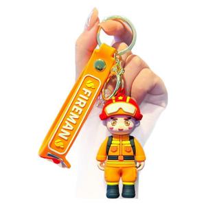 Llavero Creativo <span class=keywords><strong>de</strong></span> Dibujos Animados <span class=keywords><strong>de</strong></span> Bombero Saludoando a la Policía <span class=keywords><strong>de</strong></span> Tráfico, Colgante para Mochila, Adorno para Coche, Pequeño Regalo Festivo, Venta al por Mayor - Product Image 5