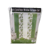 7 pièces rideaux à motif végétal avec housse de coussin écologique 100% polyester style américain toutes saisons pour salon
