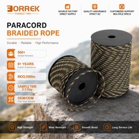 Corde utilitaire en nylon polyester 550 Paracord 4mm à 7 brins, en gros, prix usine au mètre sur bobine pour artisanat, revente et survie