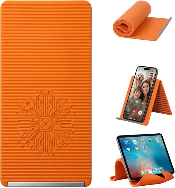Foldable Silicone Phone Holder Durable Eco-Friendly Lightweight Adjustable Anti-Slip Desktop Mount for Home Office Travel