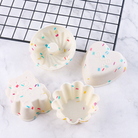 Einweg Umweltfreundliche Blumenförmige Bunte Muffin-Formen Silikon-Formen Fondant-Kuchendekoration Mousse-Kuchenformen