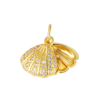 Accessoires de bijoux DIY directement de l'usine : Pendentifs coquillages micro-pavés, montures de perles, pendentifs tendance, vente en gros sur le thème des coquillages