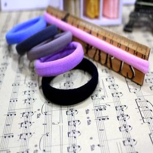 High Elastic Hair Tie Mixed Color Large Black Small Casual Knitting Silk Headdress - Product Image 1