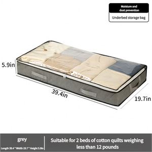 Bolsa de Almacenamiento para Edredones Debajo de la Cama, de Tela No Tejida Gruesa, Gran Capacidad, para Mantas y Ropa, con PVC Transparente - Product Image 3