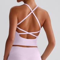 ABX8001 Ropa para exteriores Ropa de fitness ajustada Deportes delgados Running Crop Tank Cómoda banda elástica Tops sin mangas para mujeres
