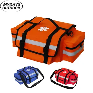 Large Capacity Empty Outdoor Work Travel Emergency First Aid Kit Shoulder Tote Bag with Reflective Strap