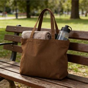 Oversized Women's Canvas Cotton Tote - Large Capacity Weekend Shopping & Daily Handbag - Product Image 2
