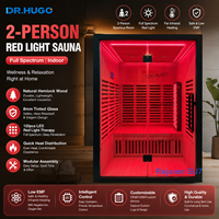 DR.HUGO Rejuven SU7 Sauna intérieur pour 2 personnes, sauna à lumière rouge et infrarouge lointain à spectre complet avec bois de pruche