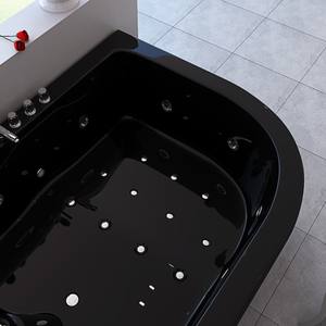 Moderne 2-Personen schwarz Acryl freistehende Blase Ein weich massage Spa Badewanne Whirlpool Whirlpool Kissen für Home Hotel Badezimmer - Product Image 2